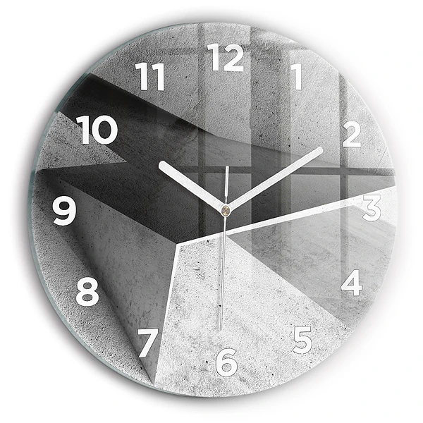 Wanduhr glas rund Abstrakte Dreiecke