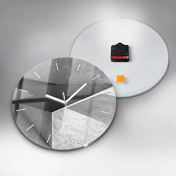 Wanduhr glas rund Abstrakte Dreiecke