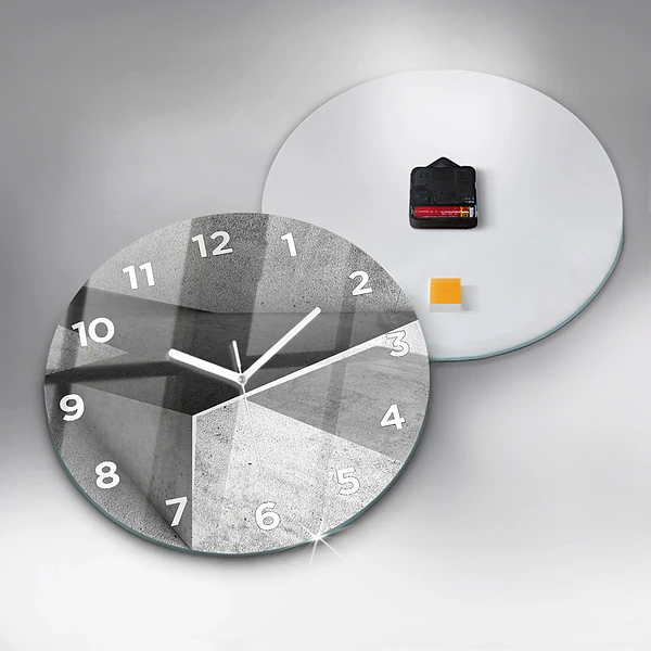 Wanduhr glas rund Abstrakte Dreiecke