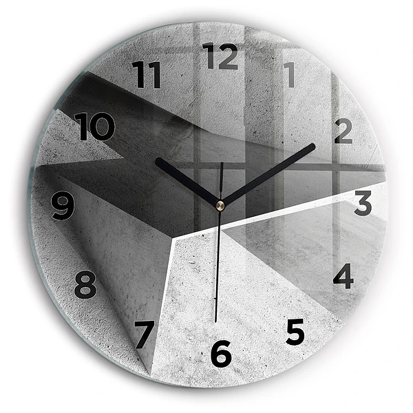 Wanduhr glas rund Abstrakte Dreiecke