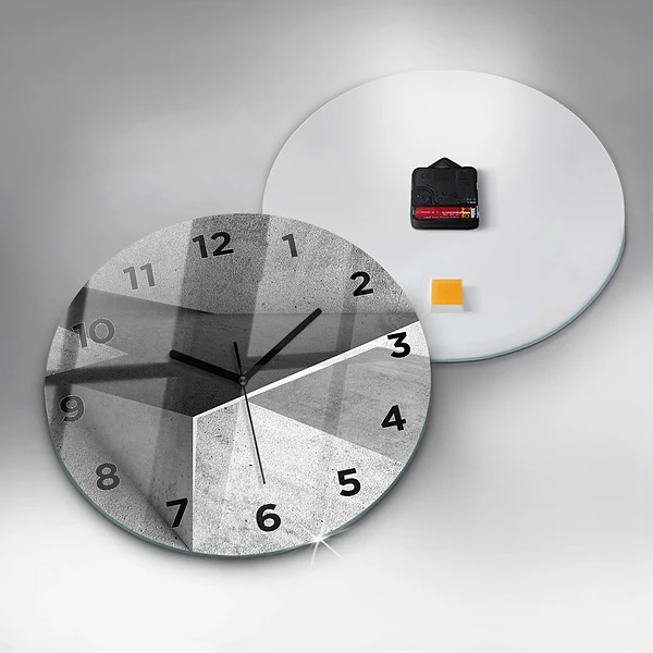 Wanduhr glas rund Abstrakte Dreiecke