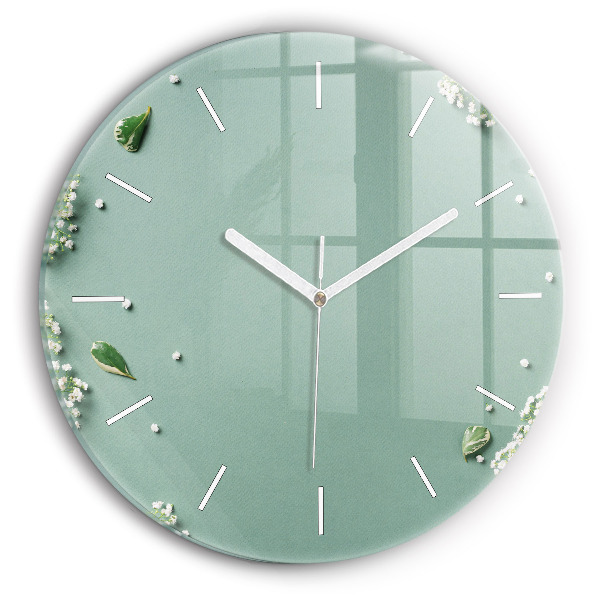 Wanduhr rund Zarte Blumen