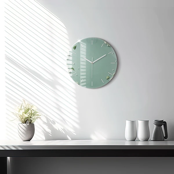 Wanduhr rund Zarte Blumen