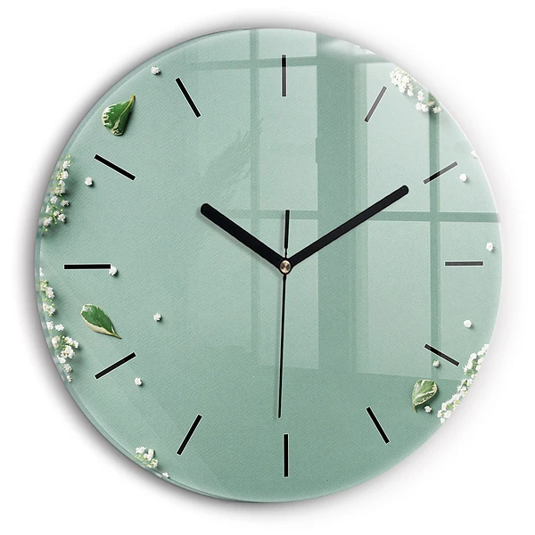 Wanduhr rund Zarte Blumen