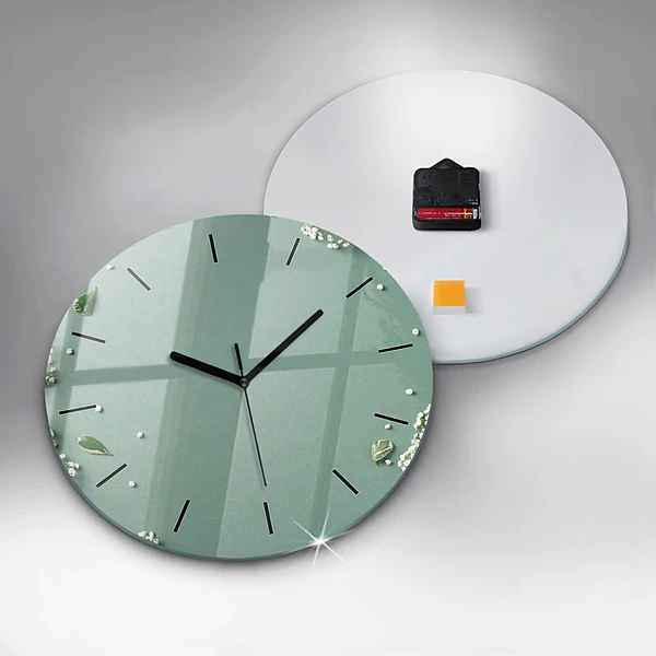 Wanduhr rund Zarte Blumen