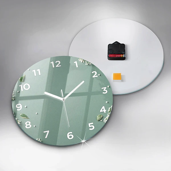 Wanduhr rund Zarte Blumen