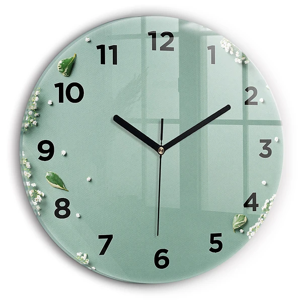 Wanduhr rund Zarte Blumen