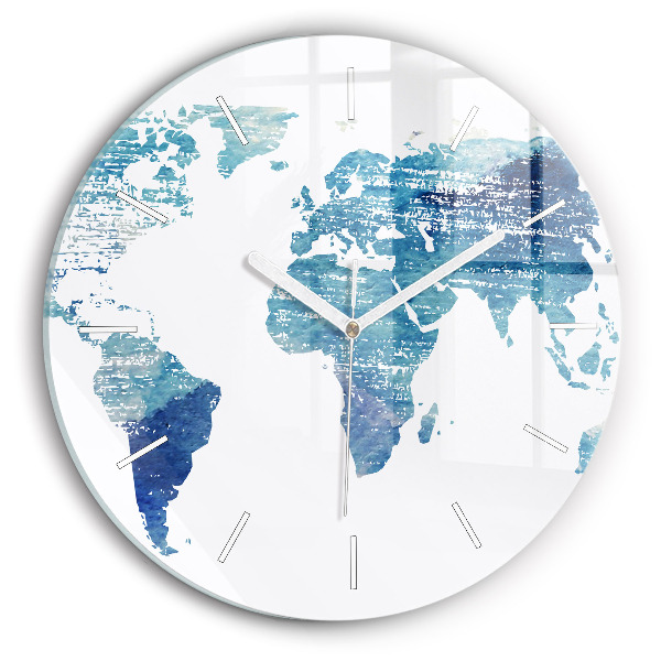 Wanduhr rund Weltkarte
