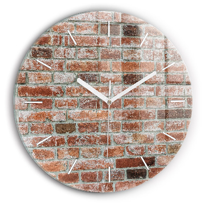 Wanduhr rund mit motiv Backsteinmauer