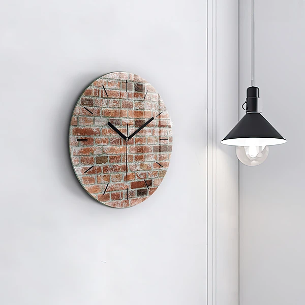 Wanduhr rund mit motiv Backsteinmauer