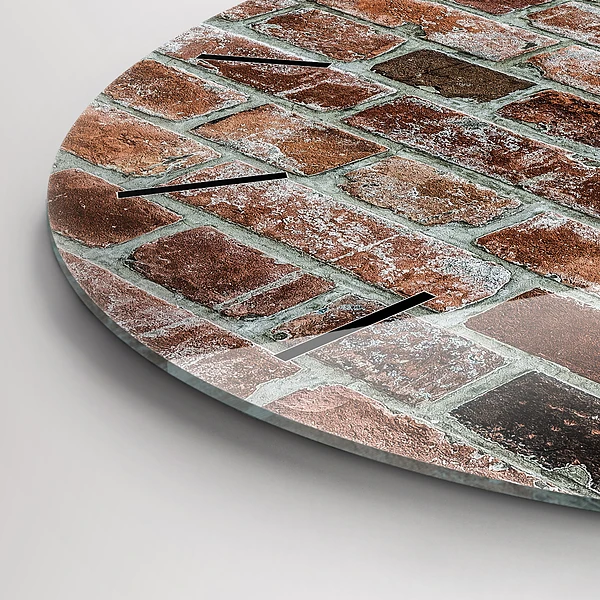 Wanduhr rund mit motiv Backsteinmauer