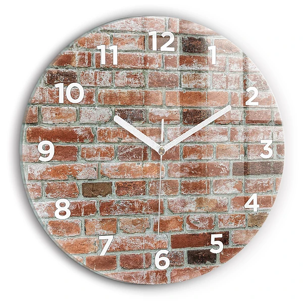 Wanduhr rund mit motiv Backsteinmauer