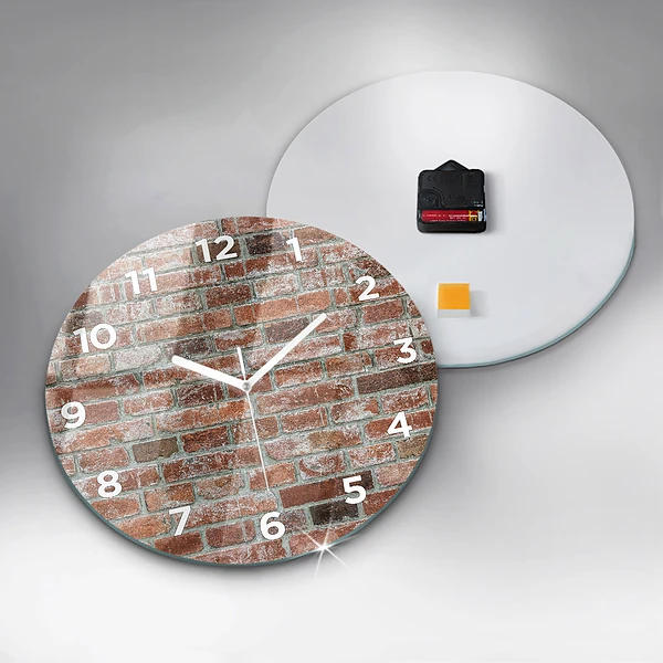 Wanduhr rund mit motiv Backsteinmauer