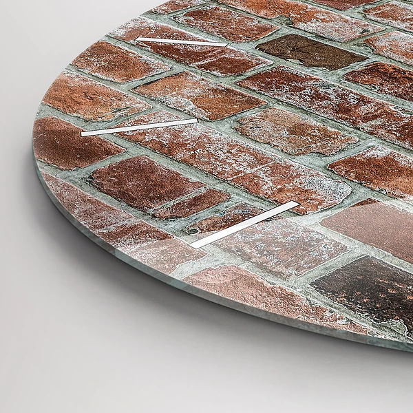 Wanduhr rund mit motiv Backsteinmauer