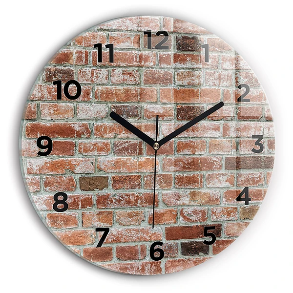 Wanduhr rund mit motiv Backsteinmauer