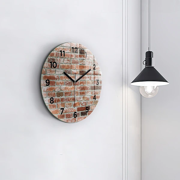 Wanduhr rund mit motiv Backsteinmauer
