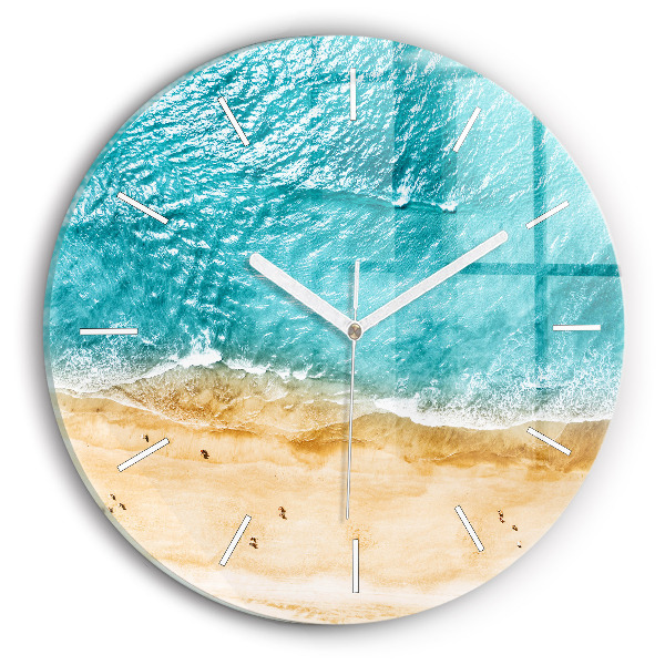 Wanduhr rund Menschen am Meeresstrand