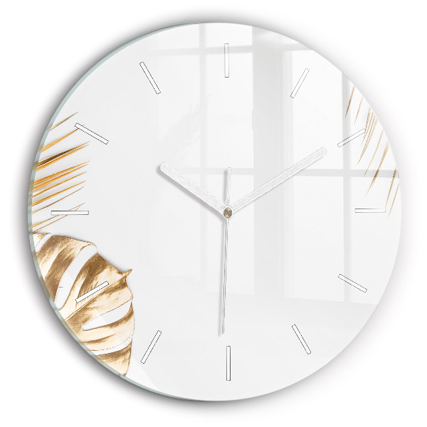 Wanduhr rund mit motiv Tropische Blätter