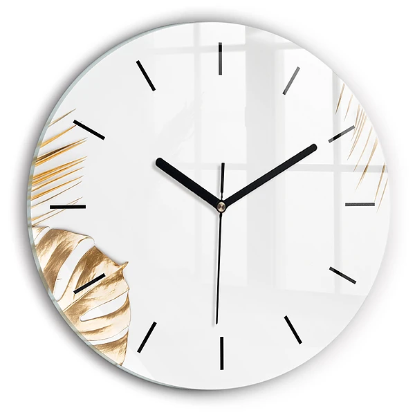 Wanduhr rund mit motiv Tropische Blätter