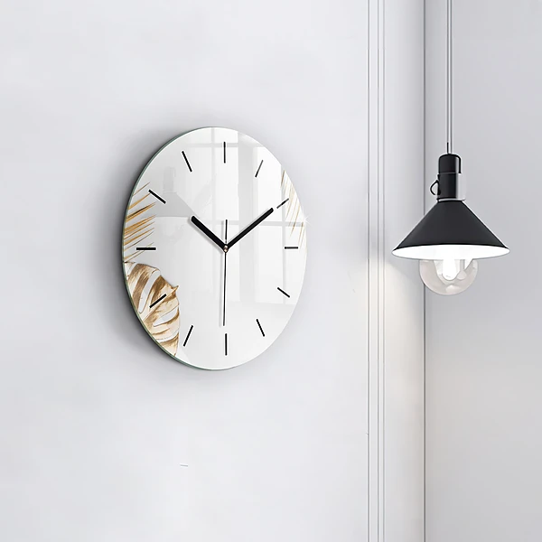 Wanduhr rund mit motiv Tropische Blätter