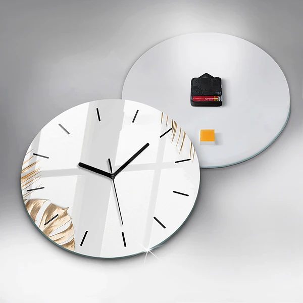Wanduhr rund mit motiv Tropische Blätter