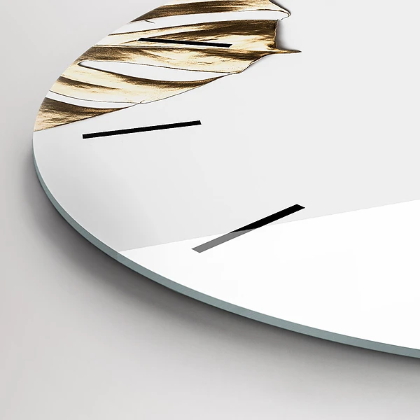 Wanduhr rund mit motiv Tropische Blätter