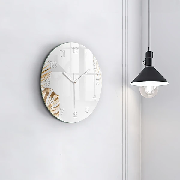 Wanduhr rund mit motiv Tropische Blätter