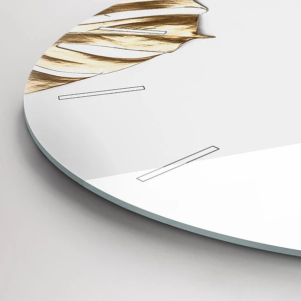 Wanduhr rund mit motiv Tropische Blätter