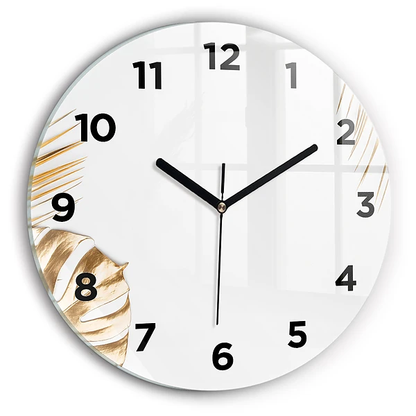 Wanduhr rund mit motiv Tropische Blätter