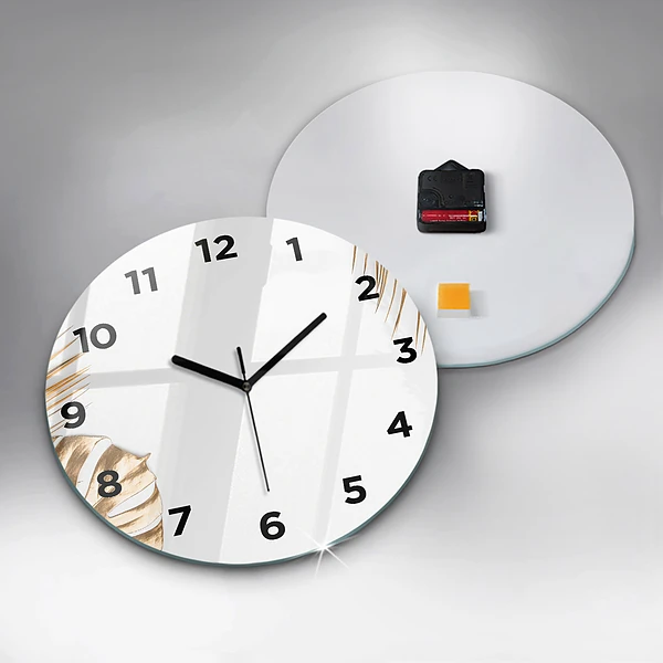 Wanduhr rund mit motiv Tropische Blätter