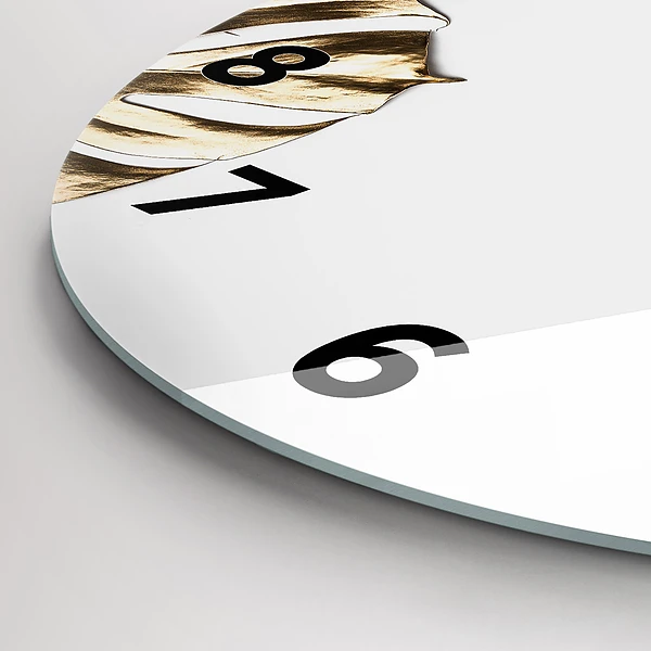 Wanduhr rund mit motiv Tropische Blätter