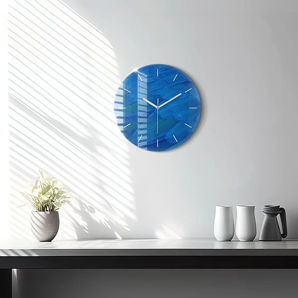 Wanduhr rund Vogelfeder