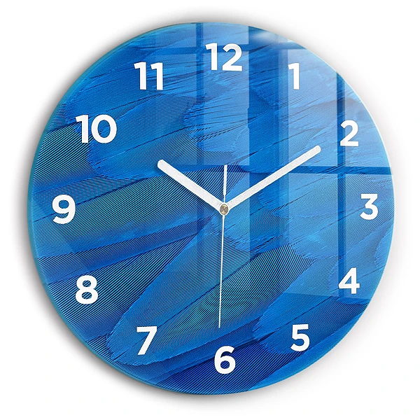 Wanduhr rund Vogelfeder