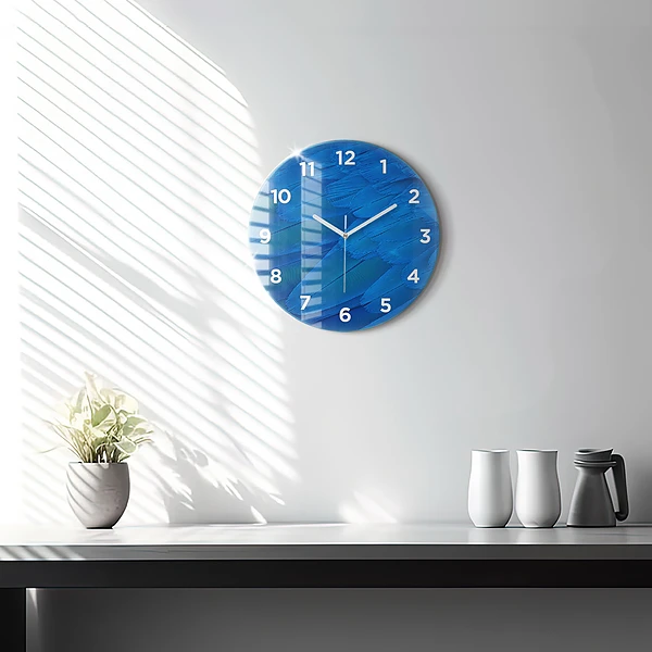 Wanduhr rund Vogelfeder