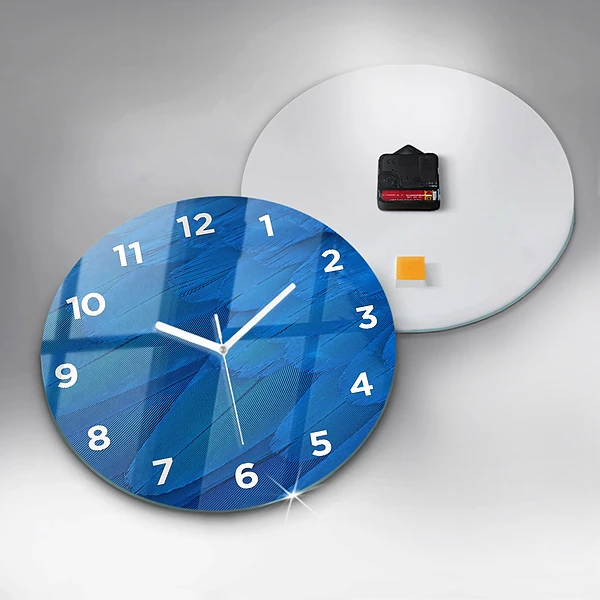 Wanduhr rund Vogelfeder
