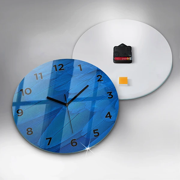 Wanduhr rund Vogelfeder
