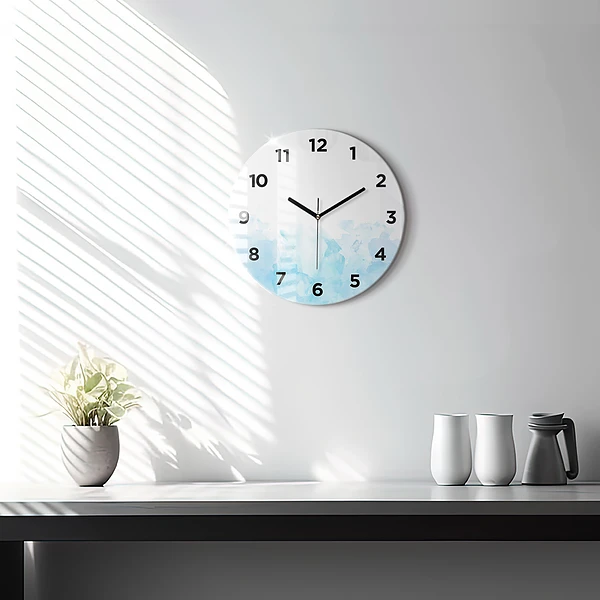 Wanduhr rund Gemalte Flecken