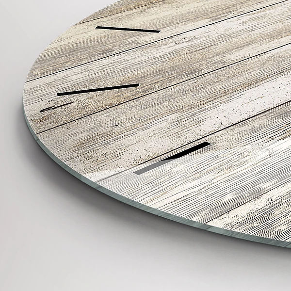 Wanduhr glas rund Holztafeln