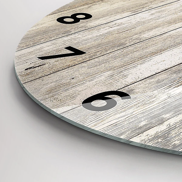 Wanduhr glas rund Holztafeln