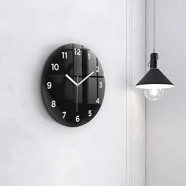Wanduhr rund mit motiv Dunkles Wandmuster