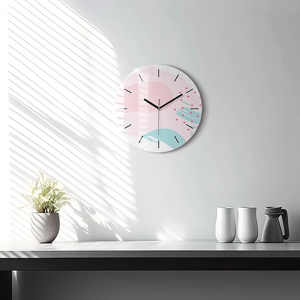 Wanduhr rund mit motiv Pastell Abstraktion