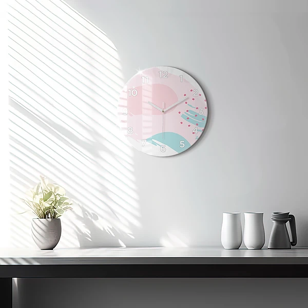 Wanduhr rund mit motiv Pastell Abstraktion