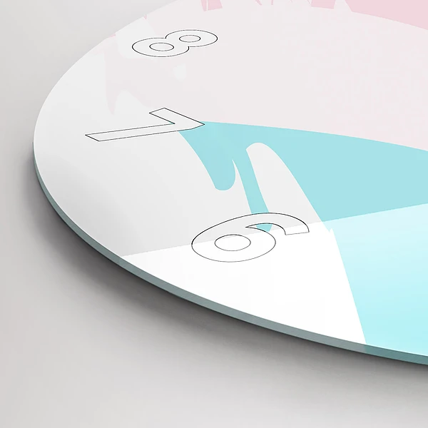 Wanduhr rund mit motiv Pastell Abstraktion