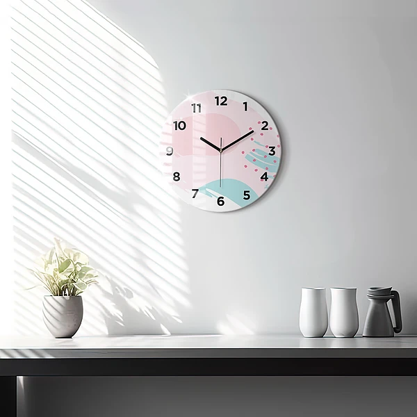 Wanduhr rund mit motiv Pastell Abstraktion