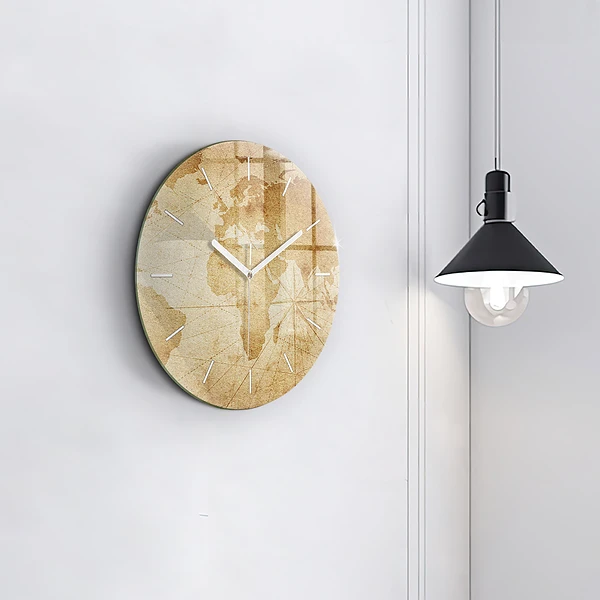 Wanduhr rund mit motiv Vintage-Weltkarte