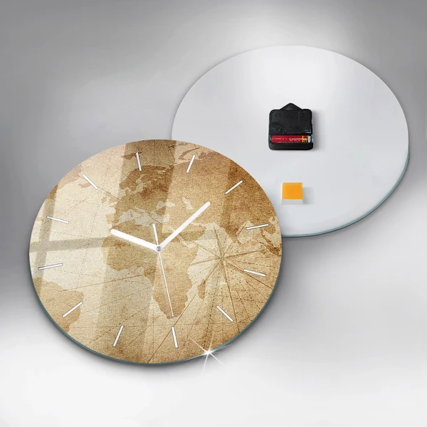 Wanduhr rund mit motiv Vintage-Weltkarte
