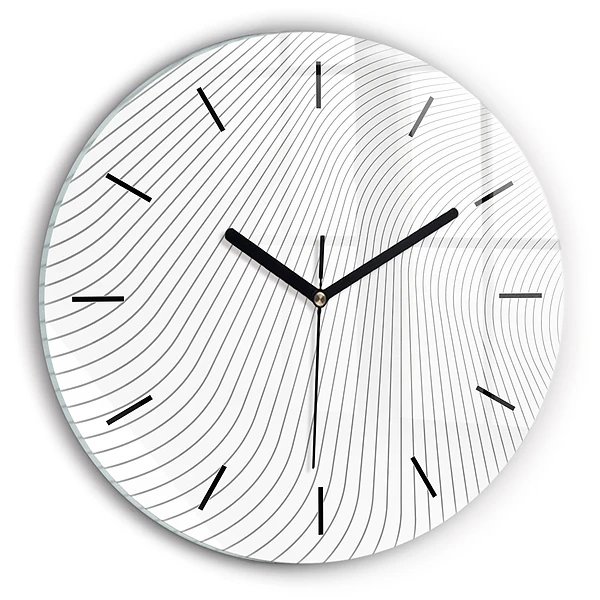 Wanduhr glas rund Linien abstrakt