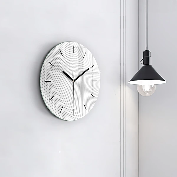 Wanduhr glas rund Linien abstrakt