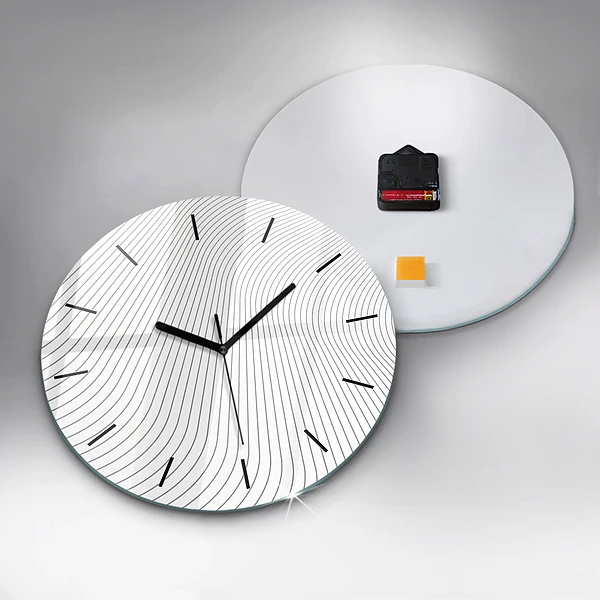 Wanduhr glas rund Linien abstrakt