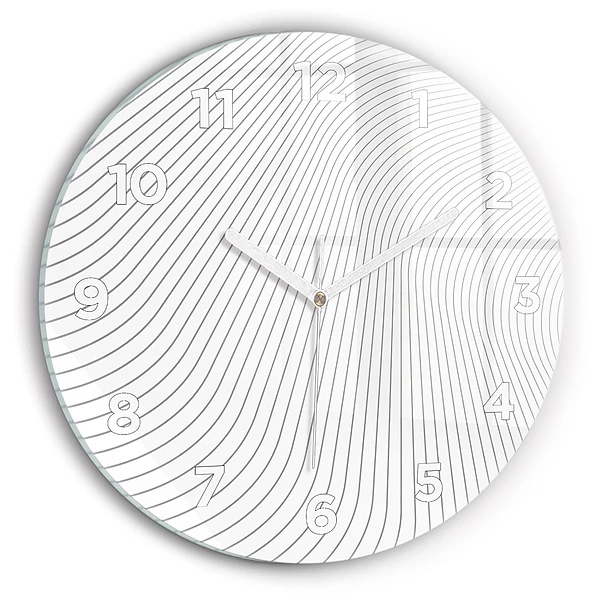 Wanduhr glas rund Linien abstrakt
